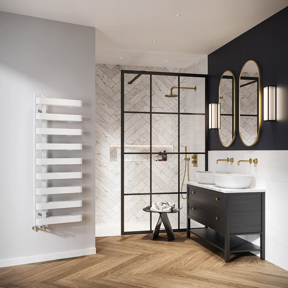 DQ Heating Azura Vertical Designer Heated Towel Rail | Stocked