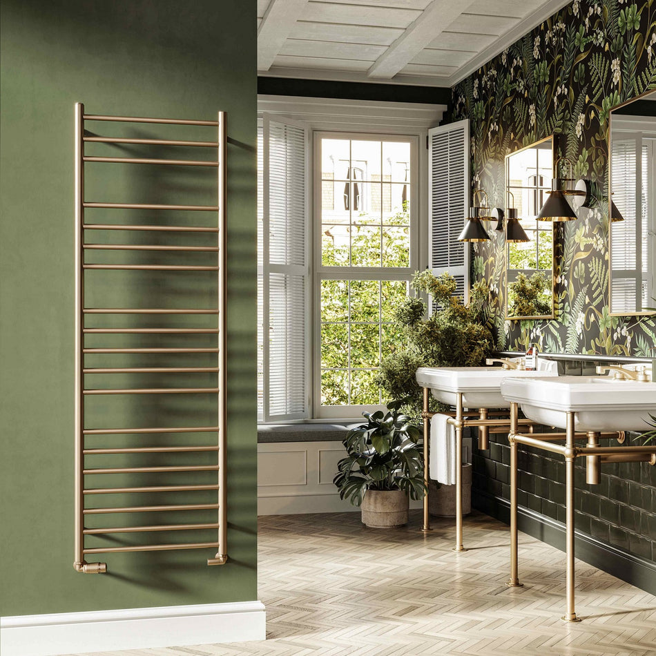DQ Heating Bonham Vertical Designer Heated Towel Rail | Stocked