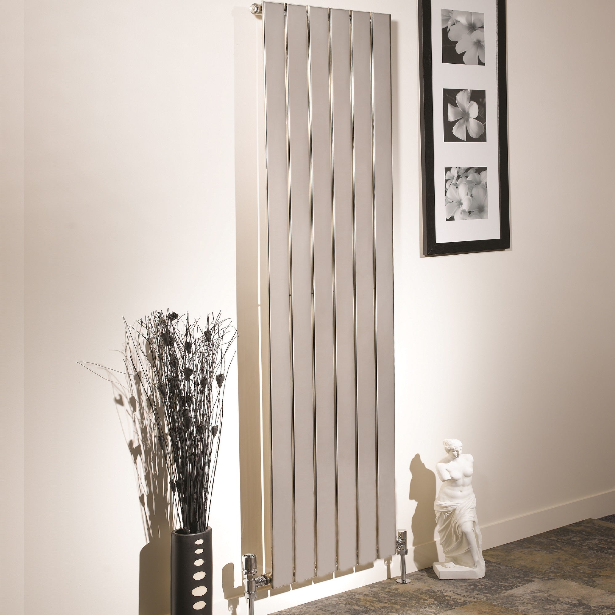Apollo Capri Single Panel Vertical Designer Radiator - Chrome ...