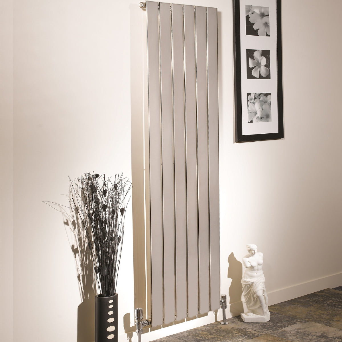 Apollo Capri Single Panel Vertical Designer Radiator - Chrome ...