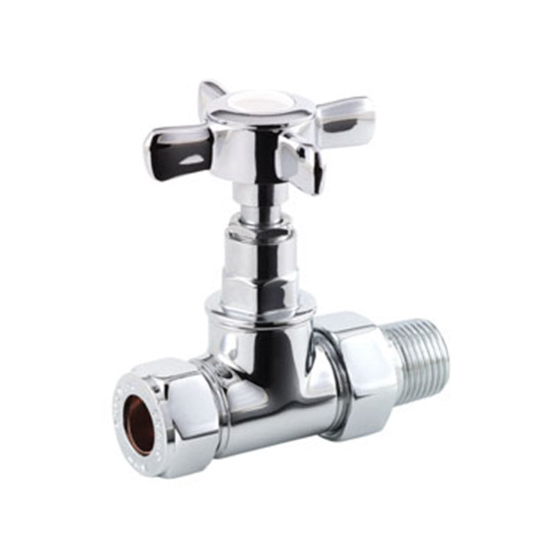 DQ Heating Essential Crosshead Manual Straight Radiator Valves