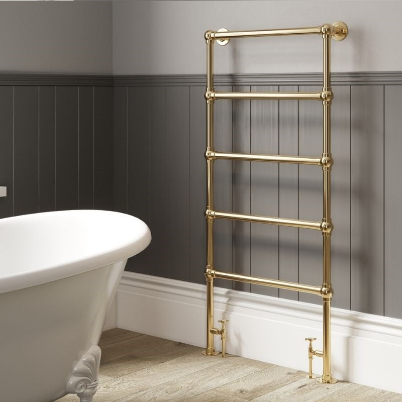 DQ Heating Elveden Floor Mounted Vertical Heated Towel Rail | Made to Order