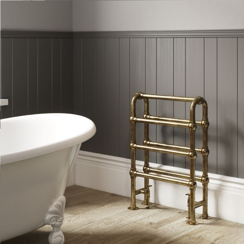 DQ Heating Hilborough Floorstanding Horizontal Heated Towel Rail | Made to Order