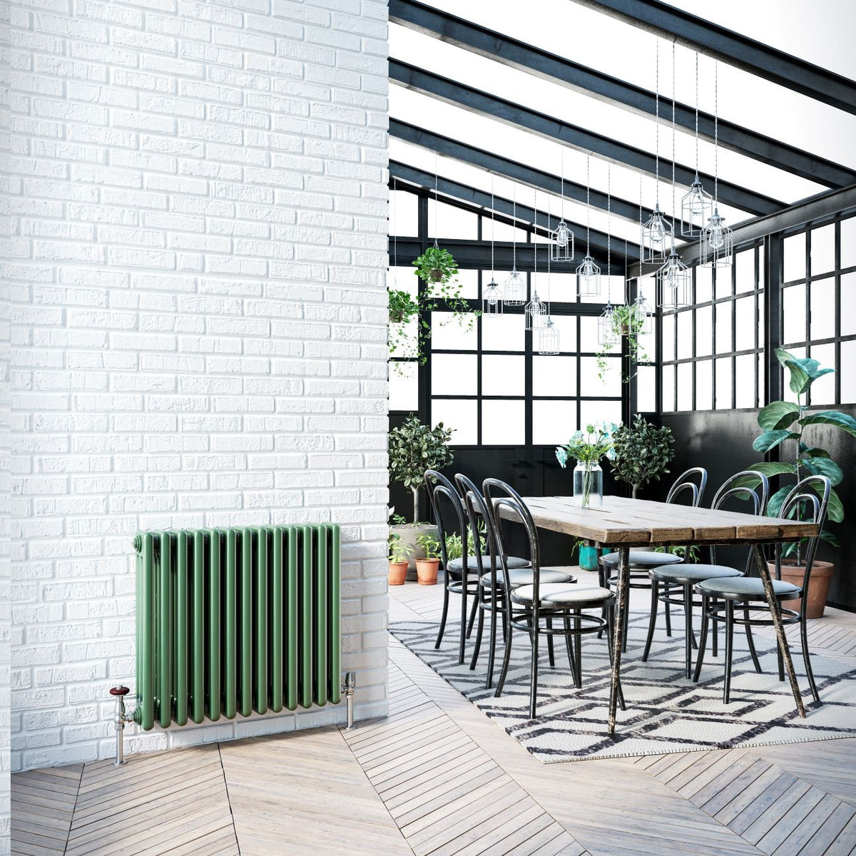 Modus Radiator Cast Feet DQ Heating Modus Horizontal 3 Column Radiator with Welded Feet ...