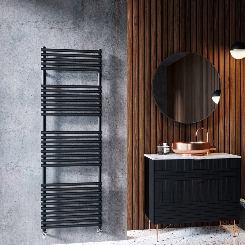 DQ Heating Vulcano T Vertical Designer Heated Towel Rail | Made to Order