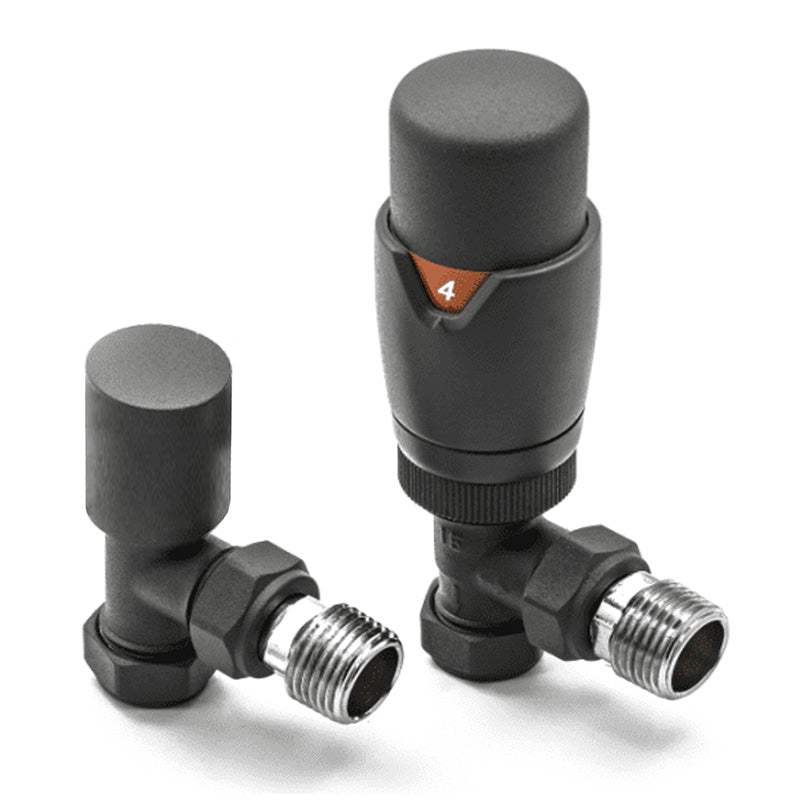 DQ Heating Essential Thermostatic Angled Radiator Valves