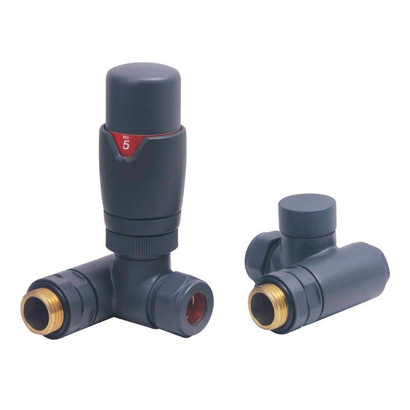 DQ Heating Essential Dual Fuel Thermostatic Corner Radiator Valves