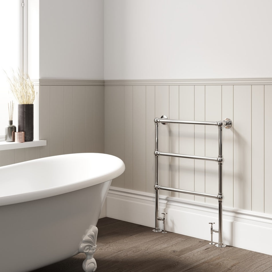 DQ Heating Eastbury Traditional Vertical Designer Heated Towel Rail - 952mm x 680mm | Stocked