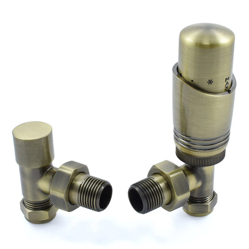 DQ Heating Estilo Thermostatic Angled Radiator Valves
