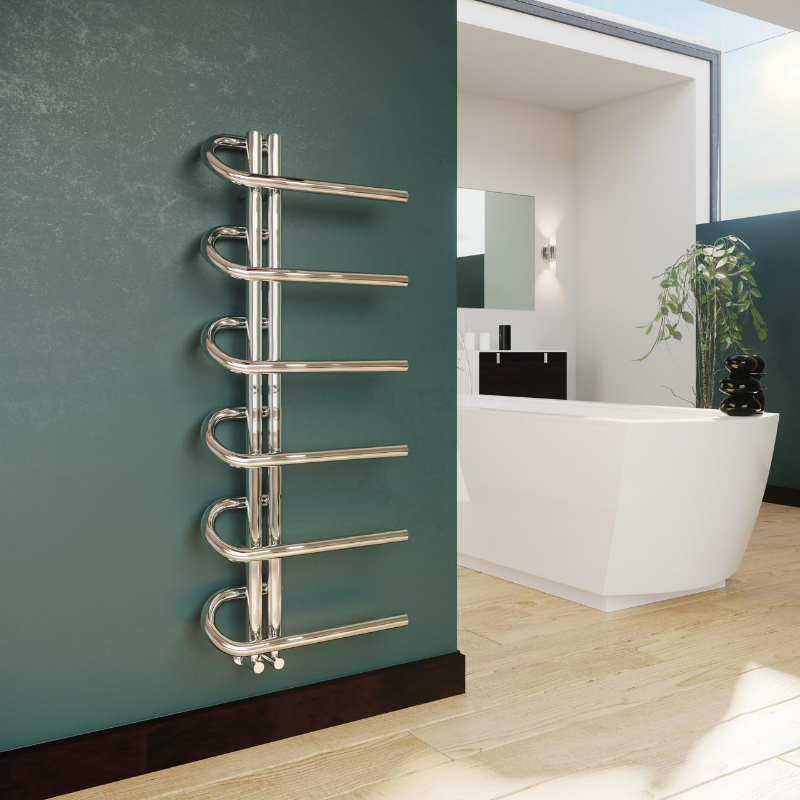 DQ Heating Jango Vertical Designer Heated Towel Rail | Stocked