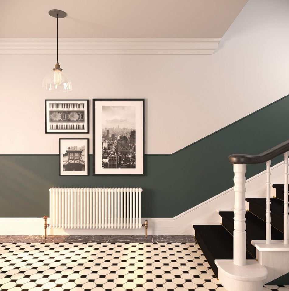 DQ Heating Modus Horizontal 6 Column Radiator with Welded Feet - RAL 9016 White | Made to Order