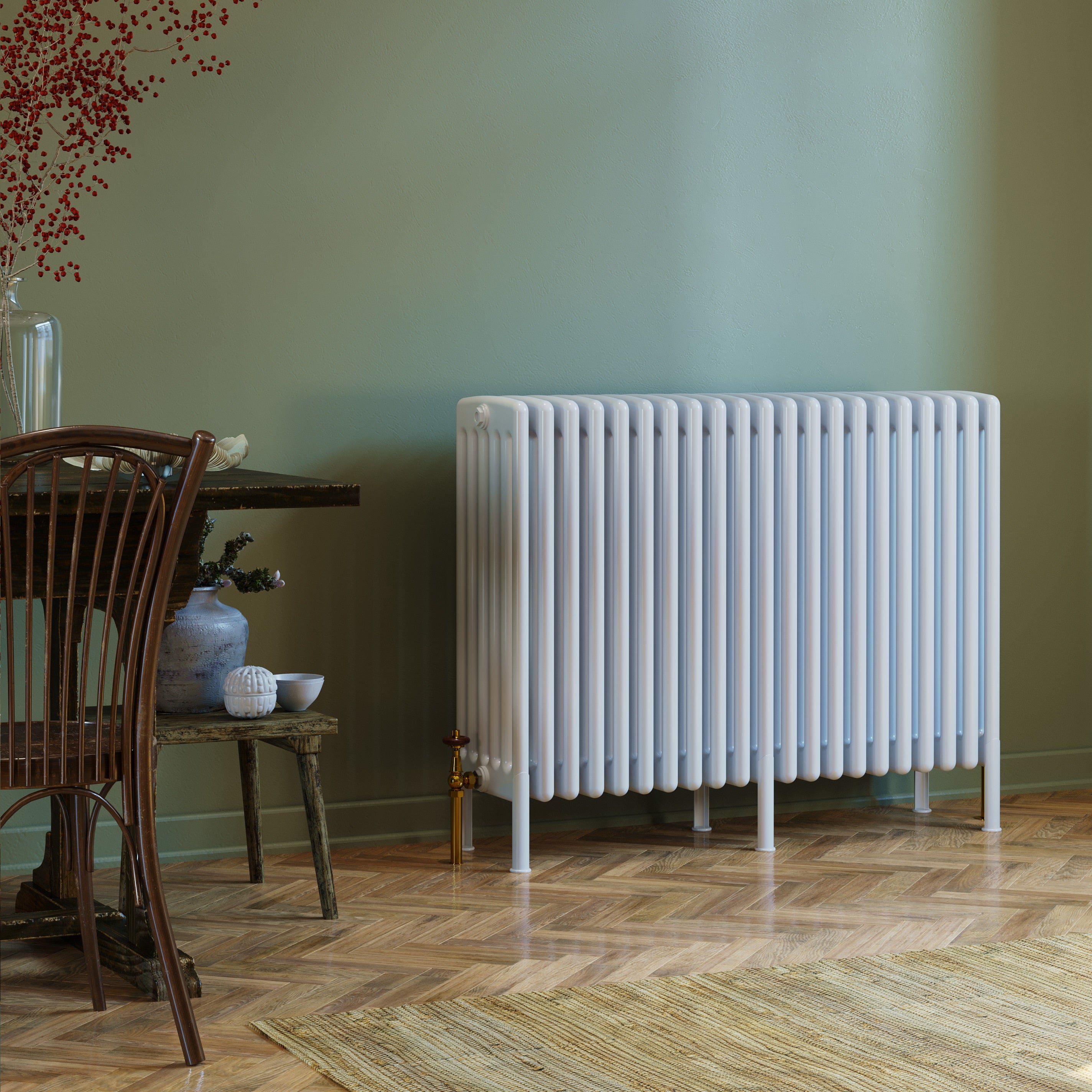 Apollo Roma Steel Horizontal 6-Column Radiator with Welded Feet - Traf ...
