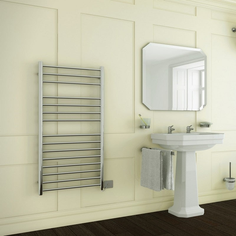 DQ Heating Siena Straight Vertical Heated Towel Rail | Stocked