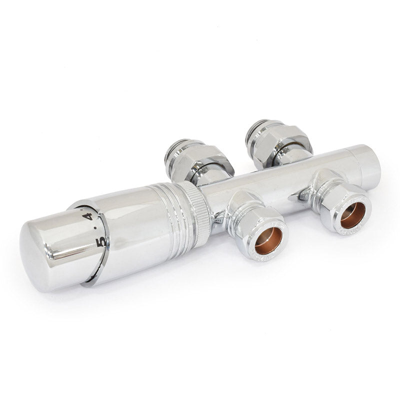 DQ Heating Twinstar Thermostatic Straight Radiator Valves