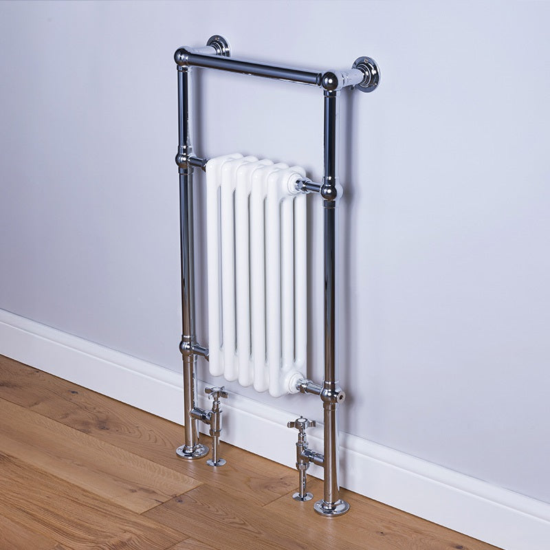 DQ Heating Twyford Traditional Vertical Towel Radiator - 952mm x 500mm | Stocked